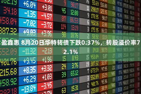 盈鑫惠 8月20日华特转债下跌0.37%，转股溢价率72.1%
